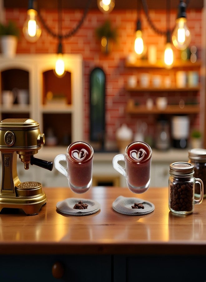 aoukoslt 2 Pcs Miniature Coffee Cups Model Dollhouse Ornament Dollhouse Decoration Mini Decor Doll House Accessories Random Color Miniature Dollhouse Accessories, Decorations（The Pattern is Random.） - Image 2
